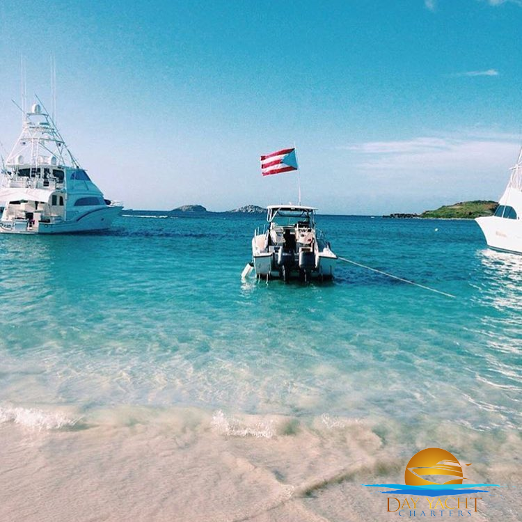 Guests swimming off the yacht swim platform, luxury yacht charter Puerto Rico